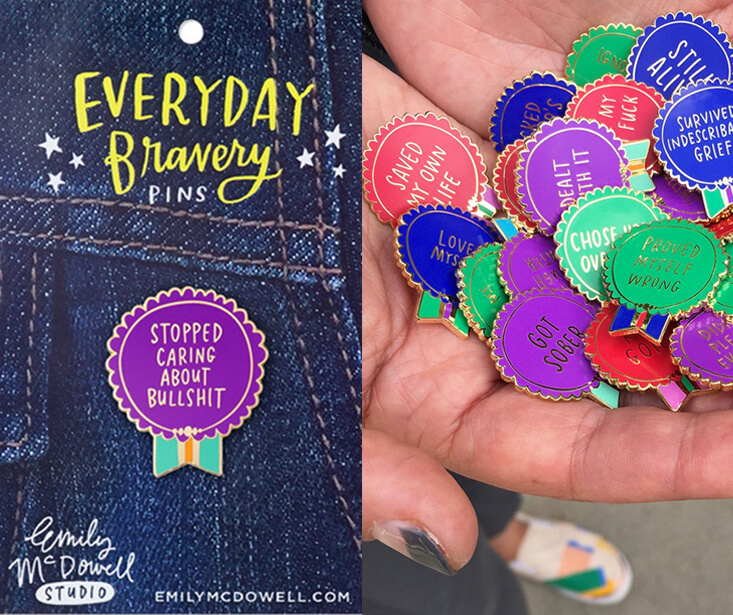 Emily McDowell Everyday Bravery Pins