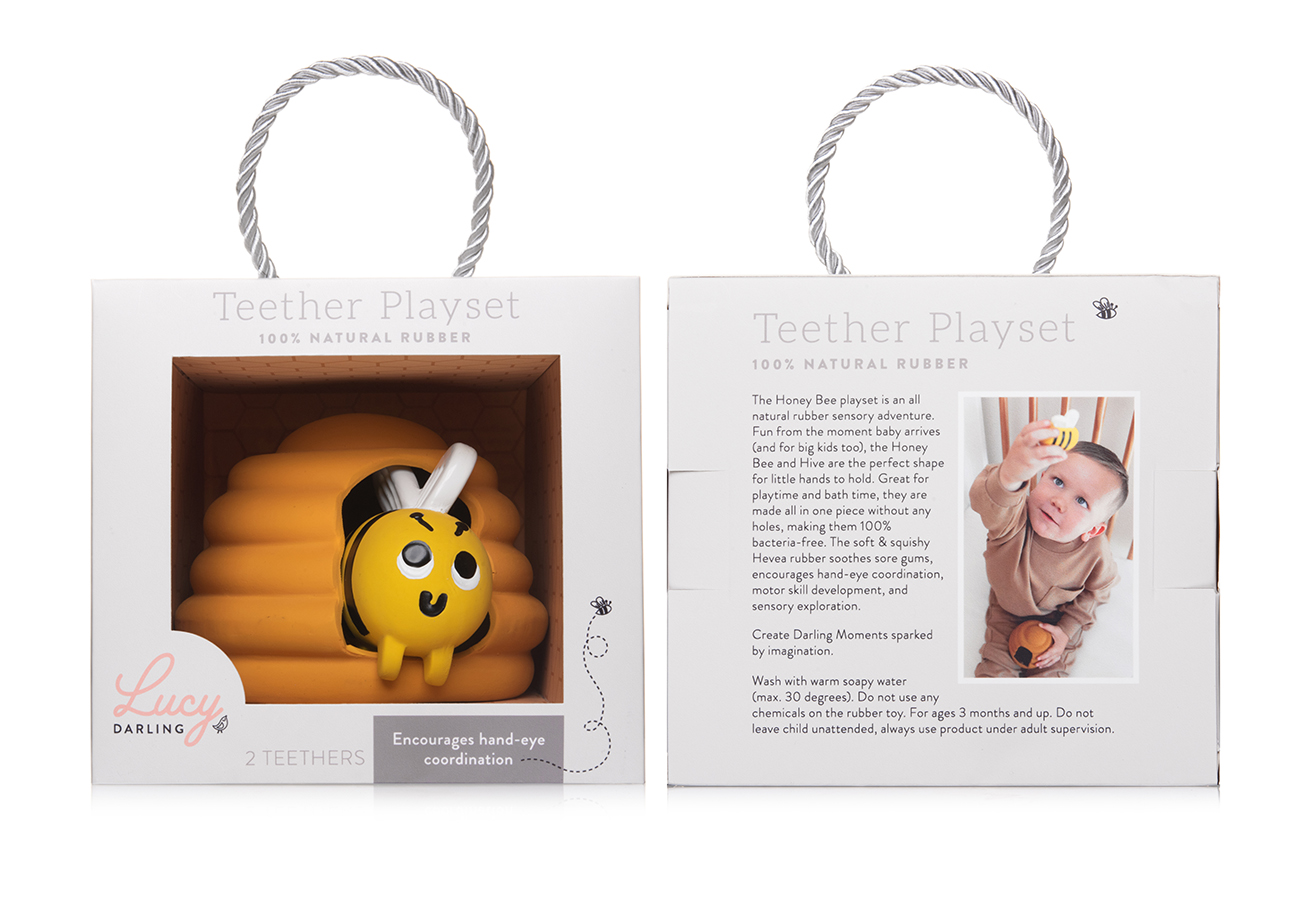 Lucy Darling teether packaging // a little creative